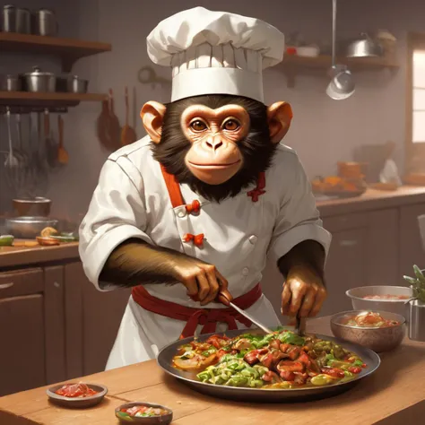 monkey chef, kitchen, dungeons and dragons, highly detailed <lora:dungeons_and_dragons_xl_v2:1>