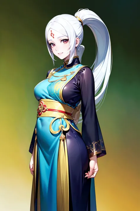 8k high quality detailed,highres,anime,comic,detailed image,
(an illustration of a teenage girl posing,(an illustration of girl,teenage girl)),(magazine_illustration),
(, longyan,white_hair,absurdly long hair,ponytail,forehead mark,pale skin,medium breasts),(Dazzling Smile),detailed_face,
((Posing with arms folded, looking serious,):0.8),
((, pashmina hijab):0.9),(,realistic clothing texture,realistic_skin_texture),<lora:longyan:0.55>,<lora:h_pashmina_V2:0.7>,<lora:more_details:0.2>