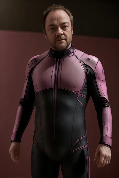 Mark1Sheppard, pink bodysuit, beard, realistic, hyper-realistic, highly detailed, high contrast, 8k, photorealism
<lora:MarkSheppard:1>