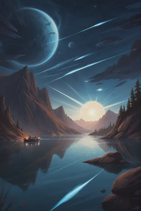 scifi digital painting, Lake<lora:scifi_digital_painting:1:1:lbw=SDXL_OUTS>