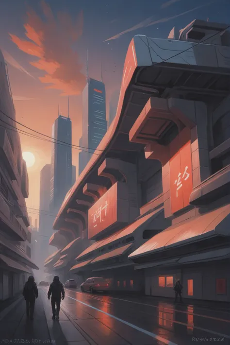 scifi digital painting, morning, architecture, Rollerwave Tokyo<lora:EnvyStarlightScifiDigitalPainting01:1>