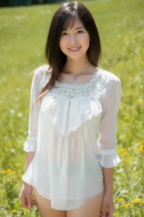 (((masterpiece))), top-quality, Extremely detailed, Detailed background, 1 girl, Very beautiful girl, Japanese, 16 yo, Solo, Detailed face, Bangs, Smile, (Full body:1.8), (Random hairstyles :1.2), (Young Face), (Perfect body:1.1), Blouse, Summer, in 8K, Wallpaper, amazing, finely detail, Ultra-detailed, 超A high resolution, Extremely detailed, Pure erotic face, extremely detailed eye and face, Beautiful detailed eyes, highly detailedskin, No makeup, (Natural Skin),Vivid autumn leaves in the mountains