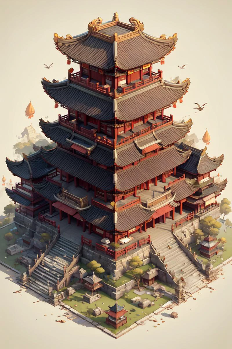 isometric chinese style architecture <lora:Isometric_Chinese_style_architecture_v01:0.8>