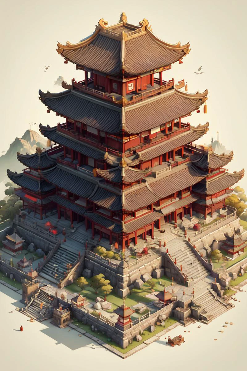 isometric chinese style architecture <lora:Isometric_Chinese_style_architecture_v01:0.8>