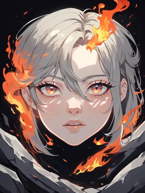 (masterpiece, best quality, highres:1.2),(intricate and beautiful:1.2),(colorful, dynamic angle), only_head,1girl,from above,head on lava,,fire hair,grey eyes,glowing,front view , red background,<lora:sd15_aniverse_Onlyhead:1:lbw=1,0,0,0,0,0,1,0,1,1,0,0,0,1,1,1,1,0,0,0,0,1,0,0,0,0>