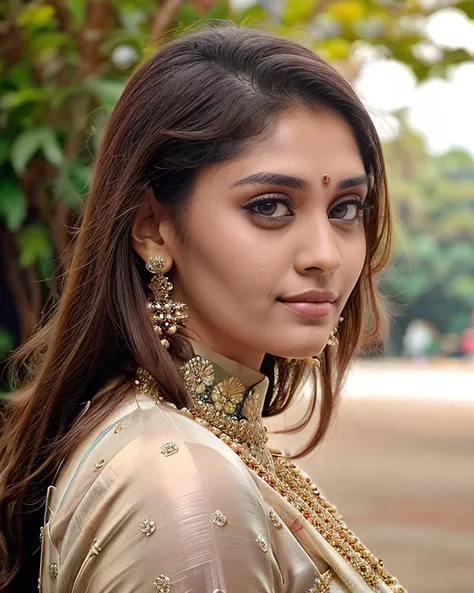 ultra-realistic hires photo of a (supu woman), looking looking at viewer, elegant high neck Saree, fashion shoot, Close-up camera angle, fashion photography with beautiful bokeh <lora:supu_Surabhi_Puranik_old_adafactor:1>