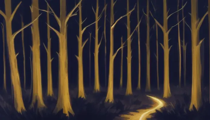 woods at night , 
 <lora:bg_berserk_anime:0.7>