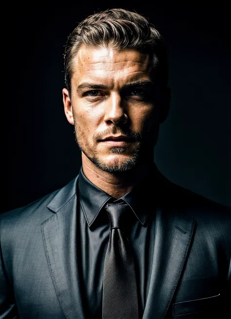 A stunning intricate full color portrait of (sks person:1), wearing a black official suit, epic character composition, by ilya kuvshinov, alessio albi, nina masic, sharp focus, natural lighting, subsurface scattering, f2, 35mm, film grain, <lora:locon_alanritchson_v1_from_v1_64_32:1>