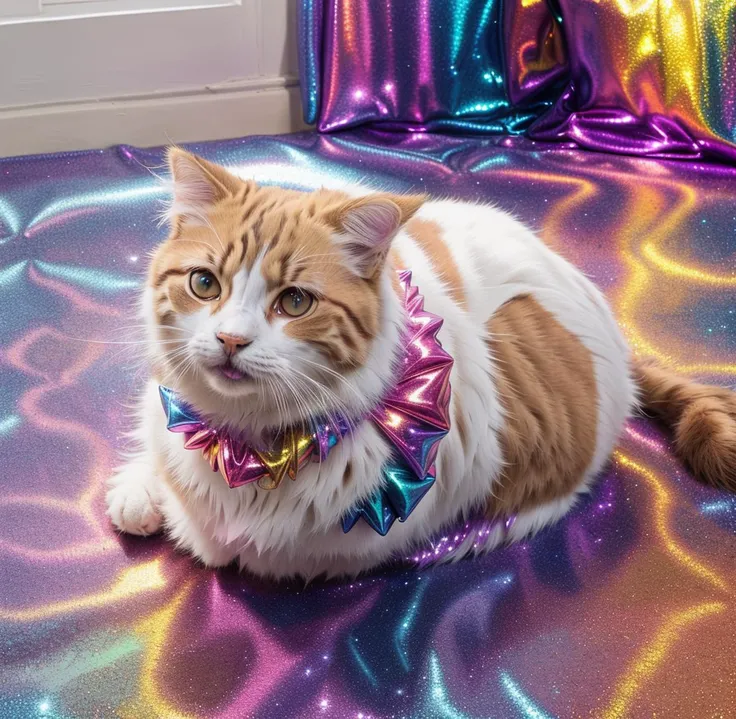 RAW photo, (gl1chr03:1.1) cat, 8k uhd, masterpiece, award winning, absurdres