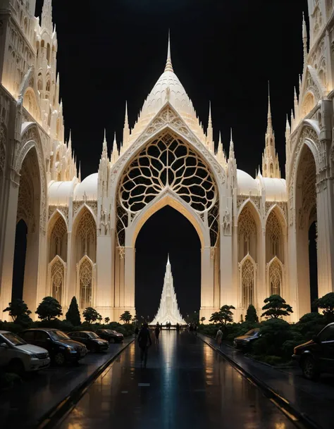 hyper realistic and highly detailed, a luminous ivory elven fantasy city , inspired by (Katsuhiro Otomo:1.2) and (Arkhyp Kuindzhi:1.1), Art deco style, geometric shapes, bold colors, luxurious, elegant, decorative, symmetrical, ornate, detailed, , bold lines, award winning, limited color palette, high contrast, depth of field, (intricate details, masterpiece, best quality:1.4), dramatic lighting, beautiful composition, looking at viewer, dynamic pose
<lora:quality1:0.7>  <lora:SDXL_black_and_color_Sa_May:0.8> dark, black and color <lora:SexyConiAI:0.7> sexyai <lora:- SDXL - vntblk_vanta_shapes_V1.0:0.7> vntblk, black, dark, background