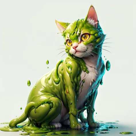 <lora:GreenSlimeAI:.8>, GreenSlimeAI cat