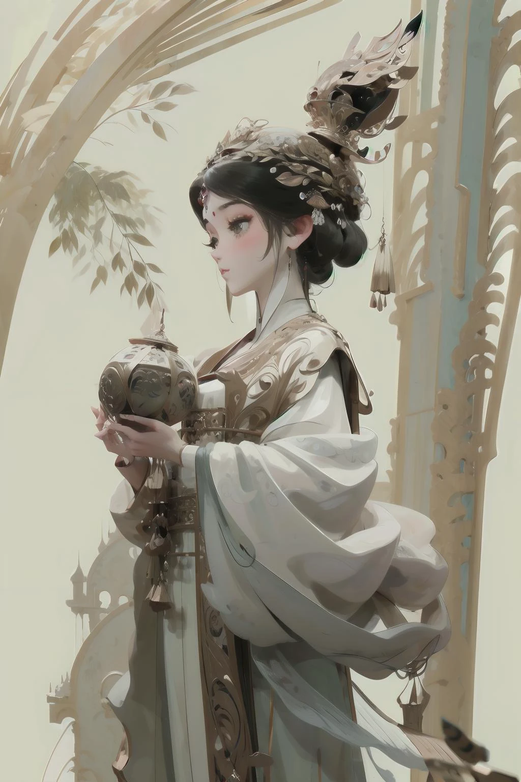 a princess. overalldetail-detail_++_-_overall_detail . baghdad 950AD. <lora:hipoly_3dcg_v7-epoch:1>. <lora:IvoryGoldAIv2:0.7> .
