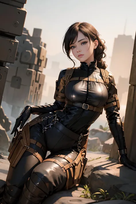 beautiful background, octane render, 8k, best quality, masterpiece, illustration, extremely delicate and beautiful, extremely detailed,CG,unity,wallpaper,Amazing, fine detail, masterpiece, best quality, official art, extremely detailed CG unity 8k wallpaper,(high angle), 1 officer , looking at viewer, ,seductive posture, sexy pose, alluring,prestige, gorgeous, (perfect female body, narrow waist, wide hip, beautiful legs, large breasts:1.2, beautiful eyes, long eyelashes , extremely beautiful face, gentle face),Fishtail braid, Ear cuffs,  military, black_bodysuit, long pants, harness, gloves, armor, high heel boot, soldier barrack, (cameltoe) <lora:haven trooper:1>