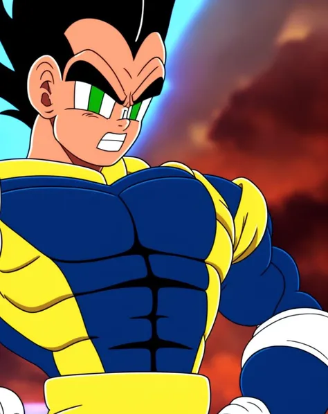 (ocds:1.1) style of portrait of vegeta, from goku, fleischer studios, high detailed, 4k
