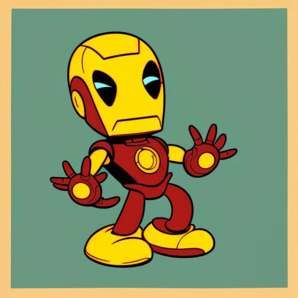 cute (ocds:1.1) iron man, fleischer studios, high detailed, 4k,