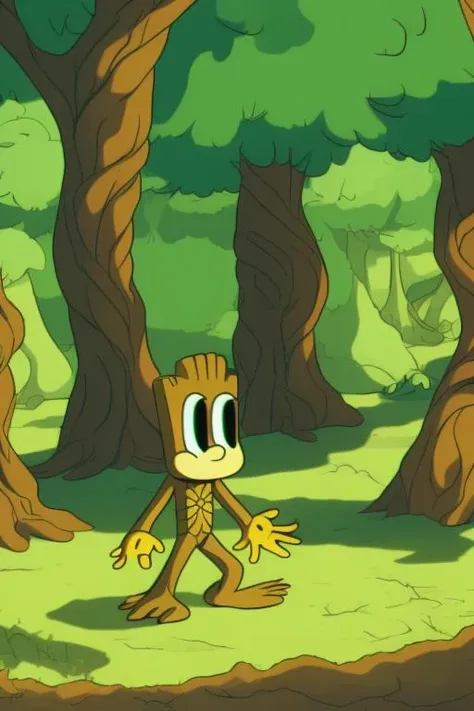 cbzbb (ocds:1.3) style of a background green forest, fleischer studios, high detailed, 4k BREAK close portrait of (ocds:1.1) as Groot, anime style, fleischer studios, detailed, 4k,