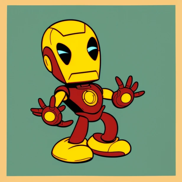 cute (ocds:1.1) iron man, fleischer studios, high detailed, 4k,