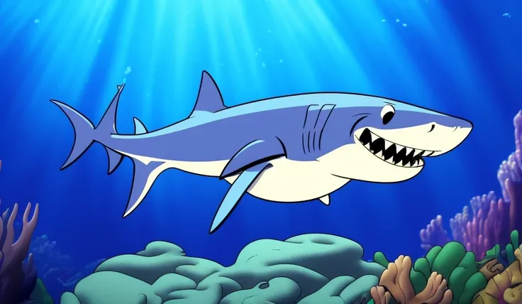 (ocds:1.1) style of portrait of a shark underwater, fleischer studios, high detailed, 4k