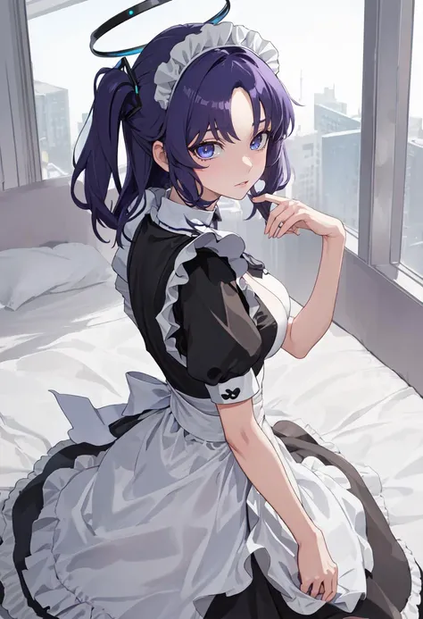 best quality, masterpiece, highres, solo, (yuuka_bluearchive:1.10), (maid:1.40), (long maid dress:1.15), 23 <lora:yuuka_bluearchive:0.80>