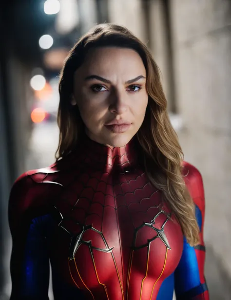 extremely high quality RAW photograph of woman, wearing spiderman costume, in dark alley, (portrait), (skin details, high detailed skin texture), ((photorealistic), film grain), 8k high definition, insanely (detailed face), detailed eyes, (photo), (photograph),highly detailed, sharp focus, 4k, focus on eyes,bokeh, staring at camera, ,gigapixel,by hasselblad, (((low light, dark,dim))),(((midnight))),((late night)),(late at night,night-time, after dark), eyeliner, makeup,,, <lora:had_5:1.4:0,0.1,0.2,0.3,0.4,0.5,0.6,0.7,0.8,0.9,0.8,0.7,0.6,0.5,0.4,0.3,0.2>