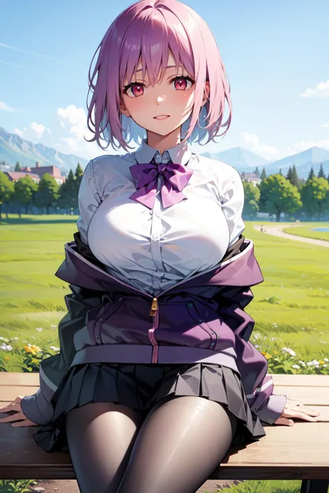 ,,,((best quality)), ((highly detailed)),((sketch)) extremely detailed face, beautiful face,((1girl)),((solo)),shiny skin,((full body:)), yui five star,((hair ornaments:1.15)),((hair band:1.15)),((pink hair)), ((pleated skirt)), ((puffy sleeves)),((large breasts:1.25)),((cleavage:1.25)),(((skirt lift:1.25))),((thick thighs))
(((pussy:1.35))),((nose blush:1.45)),,,(happy,smile:)open mouth,:d,(looking at viewer),BREAK ((park ,bench:1.35)),((sit on bench:1.35)),((sitting:1.35))outdoors,,BREAK ((spread legs:1.25)),((white thigh boots)),BREAK ((thighhighs:1.15)),(( white footwear)),((arms behind back:))