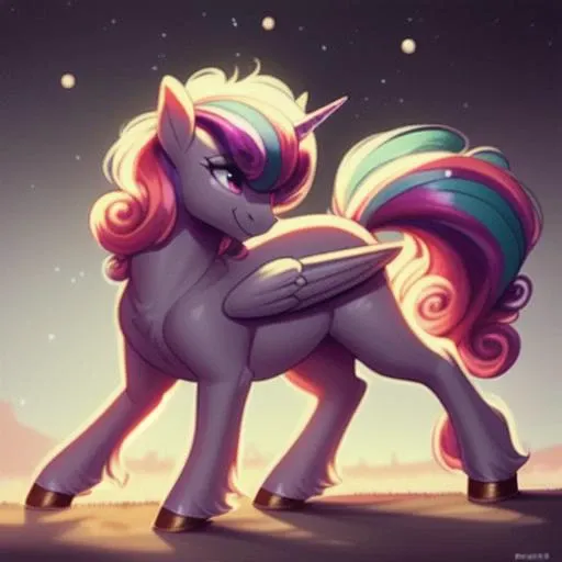 <lora:pony_maker_v10_style:1> score_9, score_8_up, score_7_up, score_6_up, score_5_up, score_4_up, (((feral pony))) (masterpiece), (raytracing), (cinematic lighting), triadic lighting, High Definition, light particles, fluffy:1, (masterpiece, best quality:1.1), ((fluffy tail)), (((perfect anatomy))), (((pony))),, ((flurry heart:1)) ((alicorn))