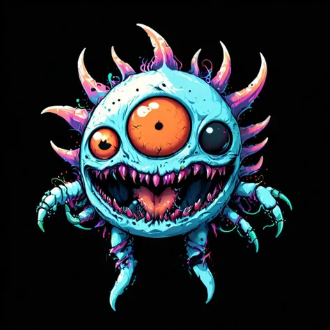 __animal__ alien creature, giant teeth, spider legs, weirdcore, simple clean vector <lora:xl_more_art-full_v1:0.8> <lora:DFunk_SDXL:0.8> <lora:g1g3r:0.15> g1g3r <lora:fx-monsters-XL:0.8> fx-monsters <lora:offset_0.2:0.3>