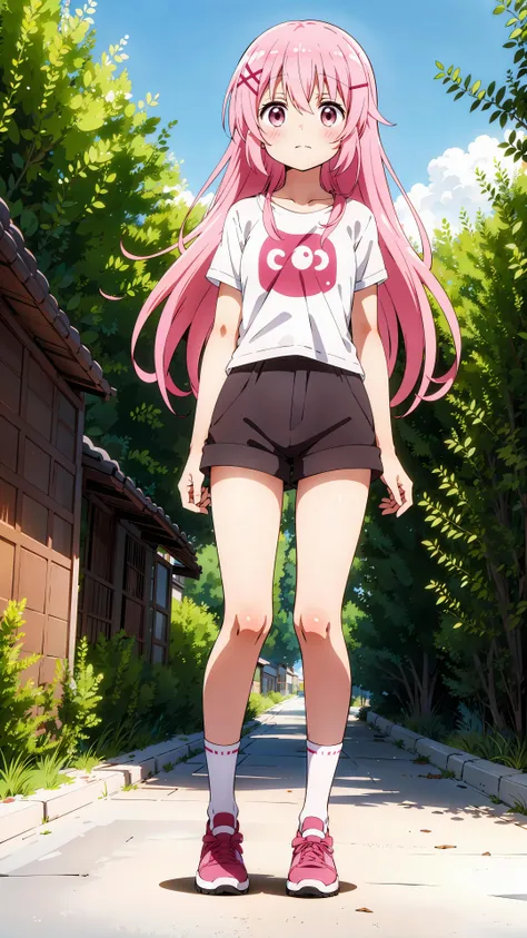 furry girl, young, rabbit, pink hair, emo hairstyle, long ponytail, anime style, flat chest, small breasts, red eyes, ((nude)), high quality, detailed body, detailed eyes, detailed face, masterpiece, glistening body, detailed body fur, best quality, one tone body fur, white body fur, skinny, shy face, rabbit ears, looking at you, full body, feets with three toes, blush, public indecency, outdoors, sky, day, navel, embarrassed, faceless, multiple boys, 1girl, small breasts, 6+boys, public nudity, covering, exhibitionism, blue sky, breasts, humiliation, solo focus, covering crotch, hair between eyes, faceless male, street,
