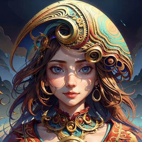 wallpaper, background, scenic landscape, tessellated, topographic style, psychedelic, highly detailed, sharp focus, fractal, <lora:SteamPunkAI:0.9>