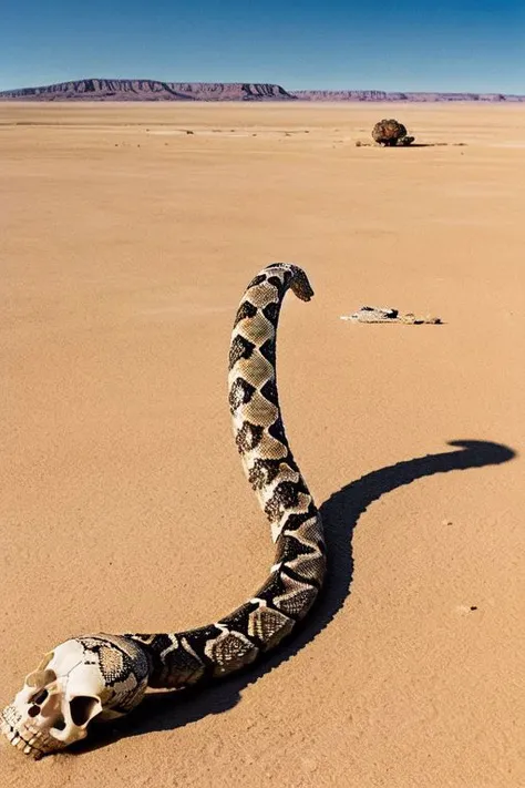 vast desert expanse,rattlesnake,cattle skulls,human legs sticking up out of sand,epiCPhoto