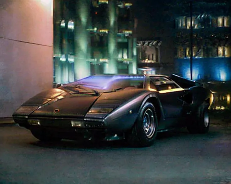 analog gloomy photo of an iridescent silver Lamborghini Countach car, <lora:c0unt4ch:0.9>, ((at night)), in a city, (many dark modern chinese skyscrapers in the background:1.3)), futuristic, magical, surreal, dreamy, High Detail, Sharp focus, (photorealism), realistic, best quality, 8k, award winning, dramatic lighting, epic, cinematic, masterpiece, rim light, ambient fog:1.5, dutch angle, wide angle lens, <lora:old_siemens:1>, old_siemens, night sky, black sky, ((moonlit))