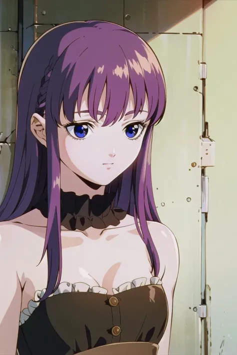 best quality, masterpiece, solo, 1girl,  <lora:kenpuu_denki_berserk-10:1>, purple_hair,
