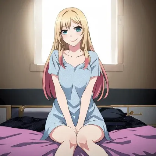 bisquedoll anime style, <lora:bisquedoll_anime_style_offset:1>, ahri (league of legends), (perfect face, smile), ((sitting on bed)), bedroom,
(high detailed skin:1.2),
<lora:kdaSeriesAllInOne_v10:0.6>
