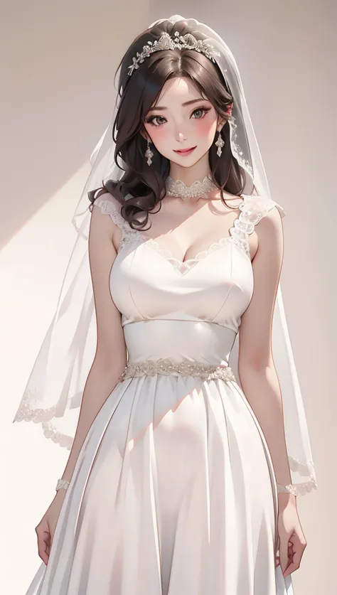 ((white_background)),mature_female,female,milf,wedding_dress,<lora:meinv81:0.75>,<lora:lihui-v31-32-16-1e-4-re4-ep4-768:0.75>,light_blush,shy,blush,kind_smile,, masterpiece, best quality, ultra-detailed,hires,8k,