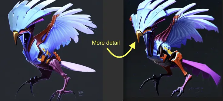evang, a Bird like creature with colorful feathers, fantasy concept, art extremely detailed, trending on Artstation