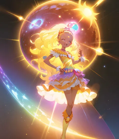 orange
floating,solo
,soccer,
(outdoors,:1.1) ,(happy, smile,;d:1.1)
(fantasy,:1.2) (colorful luminescence planet growing neon:1.3) ()
(galaxy:1.2),( sun,:1.2) prominence
( holographic:1.1)(hologram,:1.3)(neon:1.1)
(starry sky:1.2), light particles, ,(glowing, transparent background,:1.3)<lora:glowing:-1> <lora:transparent:-1>
<lora:AmamiyaElena_V2-E10_(StarTwinklePrecure):0.8> curesol, tan, star hair ornament, hairband, earrings, purple choker, orange dress, wrist cuffs, pouch, star (symbol), knee boots,