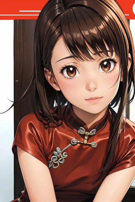 8k high quality detailed,highres,anime,comic,detailed image,
(an illustration of a teenage girl posing,(an illustration of girl,teenage girl)),(magazine_illustration),
(,aakosaki,1girl,brown hair,pony-tail,sidelocks,brown eyes,small breasts),((Mysterious Smile):0.8),detailed_face,
((bending over):0.8),
((,XCYP Cheongsam beauties):0.85),(,realistic clothing texture,realistic_skin_texture),<lora:onodera_kosaki_v2:0.65>,<lora:20240221-1708525432688:0.6>,<lora:more_details:0.2>