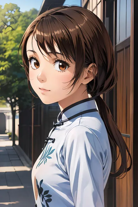8k high quality detailed,highres,anime,comic,detailed image,
(an illustration of a teenage girl posing,(an illustration of girl,teenage girl)),(magazine_illustration),
(,aakosaki,1girl,brown hair,pony-tail,sidelocks,brown eyes,small breasts),((Evil Smile):0.8),detailed_face,
((arm_at_side):0.8),
((,XCYP Cheongsam beauties):0.85),(,realistic clothing texture,realistic_skin_texture),<lora:onodera_kosaki_v2:0.65>,<lora:20240221-1708525432688:0.6>,<lora:more_details:0.2>