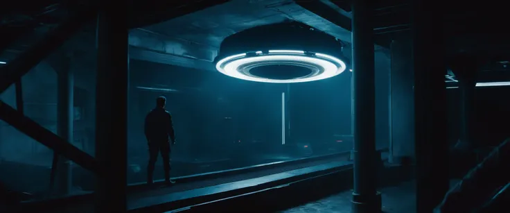 A dramatic cinematic film still of a yelling future seer has to solve their own murder through time loops. the scene is from a dark sci-fi film. the atmosphere is dark and gritty. professional cinematic lighting engulfs the whole scene. the art direction is of the highest level. the scene is directed by a hollywood veteran sci-fi director. the atmosphere of the scene is realistic and based in the hard sci-fi genre.