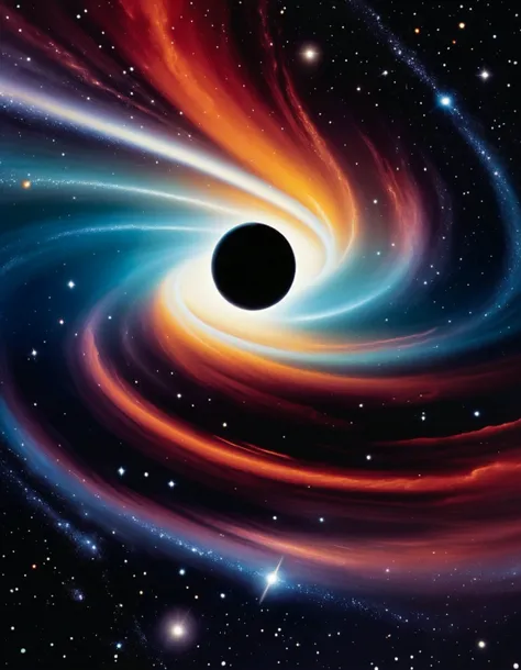 Space exploration, cosmic dust cloud, swirling galaxies, in the style of Kubrick's 2001: Space Odyssey