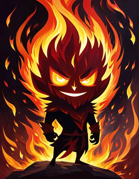 portrait, Fire elemental spirit. By artist Craig McCracken