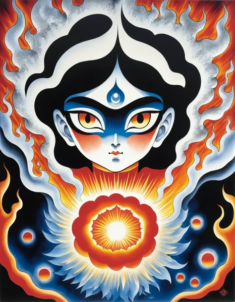 portrait, Magma elemental spirit. By artist Osamu Tezuka