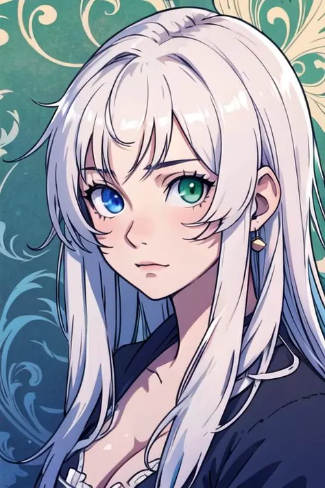 masterpiece, best quality, wallpaper, 1girl, solo, looking at viewer, , , , realistic, <lora:neko_k:0.66>, neko_k, white hair, blue eyes, heterochromia, green eyes, long hair, , , , 32k resolution
