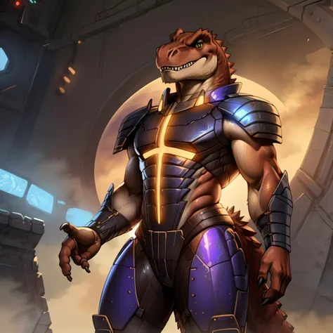 score_9, score_8_up, score_7_up, score_6_up, score_5_up, score_4_up,
8K CGI video game, powerful muscular build, muscular male, bara, side lighting, rim lighting, cinematic lighting, In'ei, (highly detailed), (Masterpiece), beautiful details, crisp, chiaroscuro, anime style, digital illustration, deep metallic colors, bright vivid colors, intricate detail, detailed background,
(character is (genghis rex, dinosaur, tyrannosaurus rex, muscles, muscular, dinosaucers, futuristic armor, armor, sharp teeth, colored lines, villain, )),
((in the style of and art by racoon21, null ghost, taran fiddler, ruaidri, yupa, kiyosan, jiandou, darkgem, ReptileCynrik, FrAnubis, Pino Daeni, Raphael, Leonardo da Vinci, midjourney, Thomas Kinkade, James Gurney, Frank Lloyd Wright, )),
<lora:GenghisRex:0.85> <lora:add_detail:0.35> <lora:add_sharpness:0.15> <lora:EyesGen:0.25> <lora:YQ_MaterialEnhancer_:0.35> <lora:waterVFX:0.35> <lora:test003_2:0.35> <lora:2023-05-18_170145:0.35> space <lora:EnvyPastelAnimeXL01:1>