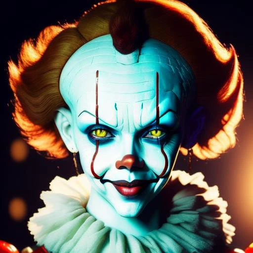 portrait of pennywise pdalns, cinematic shot, seamless, epic, intricate detail, award winning, great lighting,  high quality, detailed