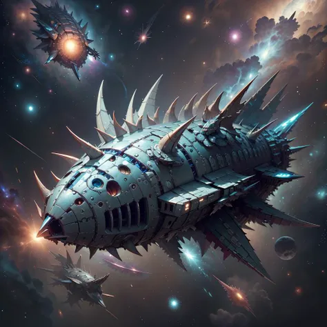 <lora:DragonScaleAIV3:.8> DragonScaleAI spaceship in space
