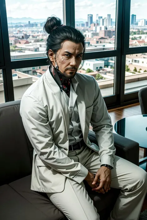(masterpiece:1.2),(best quality:1.2),(high resolution:1.2)
<lora:CyberGoroTakamura:0.8>
CyberGoroTakamura, 1boy, black hair, mechanical parts, brown eyes, single hair bun, In a well-appointed penthouse apartment, enjoying a glass of wine while looking out over the city