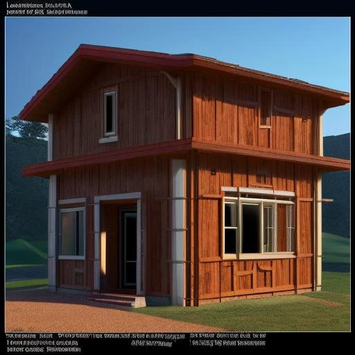 a camp house structure, cinematic light, 3d render view