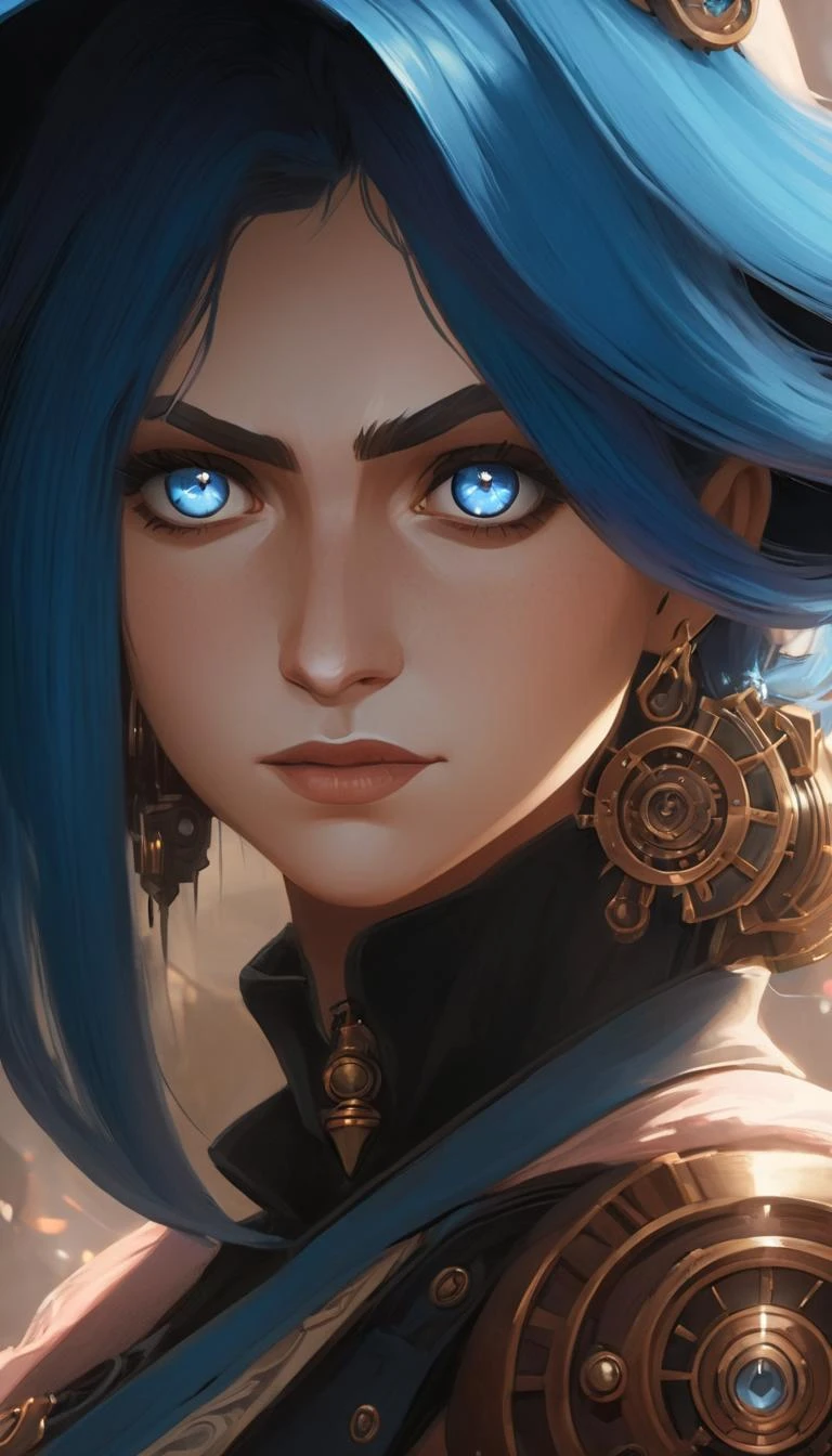 Extreme close-up, portrait of a female mage, steampunk, extremely beautiful detailed piercing eyes. cinematic scene, scenery, detailed background, masterpiece, best quality, high quality, highres, absurdres, very detailed, high resolution, sharp, sharp image, 8k, vivid, colorful, arcane style <lora:arcance_style_xl_v1:1>