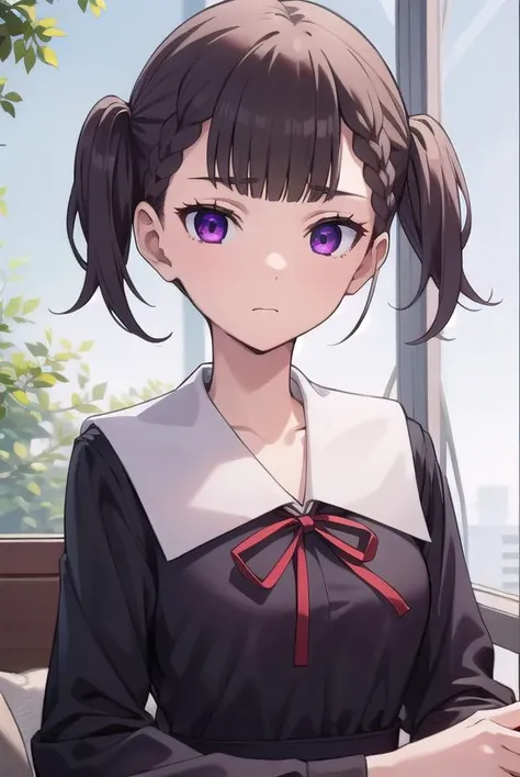 makishijou, <lyco:makishijouv2-lyco-nochekaiser:1>,
maki shijou, bangs, blunt bangs, (purple eyes:1.1), twintails, two side up, braid, short twintails,
BREAK long sleeves, dress, ribbon, school uniform, black dress, red ribbon, neck ribbon, collared dress, shuuchiin academy school uniform,
BREAK outdoors,
BREAK looking at viewer, (cowboy shot:1.5),
BREAK <lyco:GoodHands-beta2:1>, (masterpiece:1.2), best quality, high resolution, unity 8k wallpaper, (illustration:0.8), (beautiful detailed eyes:1.6), extremely detailed face, perfect lighting, extremely detailed CG, (perfect hands, perfect anatomy),
